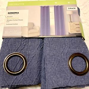 Sonoma Goods For Life Elliot 2-Pk Embossed Panels Blue 38”x84” Each